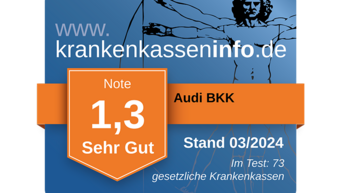 Audi BKK erhält Auszeichnung von Krankenkasseninfo mit der Note "Sehr Gut"